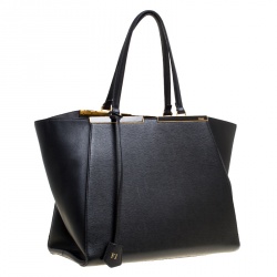 Pre Owned Fendi Black Leather 3Jours Tote