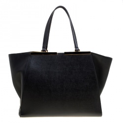Pre Owned Fendi Black Leather 3Jours Tote
