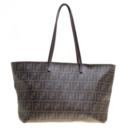 Pre Owned حقيبة يد فندي سبلماتي رول شوبر كانفاس مقوى زوكا توباكو