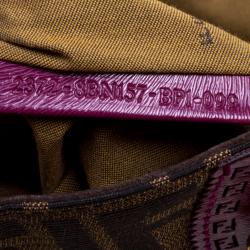 Pre Owned Fendi Multicolor Zucca Canvas and Leather Small Du Jour Tote