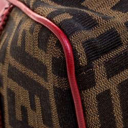 Pre Owned Fendi Multicolor Zucca Canvas and Leather Small Du Jour Tote