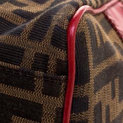 Pre Owned Fendi Multicolor Zucca Canvas and Leather Small Du Jour Tote