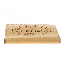 Pre Owned Fendi Tan Selleria Leather Compact Wallet