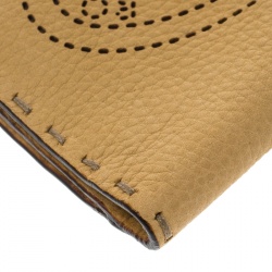 Pre Owned Fendi Tan Selleria Leather Compact Wallet