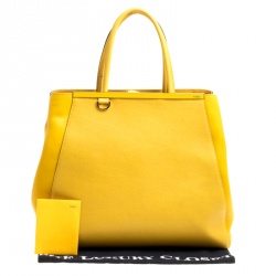 Fendi Yellow Saffiano Leather Large 2Jours Tote