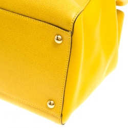 Fendi Yellow Saffiano Leather Large 2Jours Tote