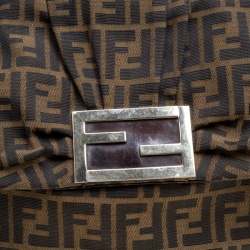 Pre Owned Fendi Tobacco Zucca Canvas Mia Flap Shoulder Bag