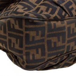 Pre Owned Fendi Tobacco Zucca Canvas Mia Flap Shoulder Bag