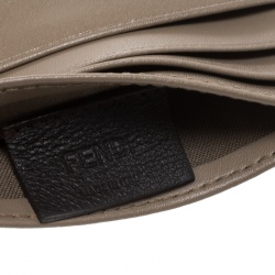 Pre Owned Fendi Beige Leather 6CC Card Holder