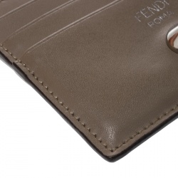Pre Owned Fendi Beige Leather 6CC Card Holder