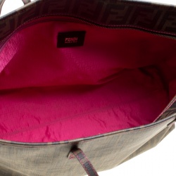 Pre Owned Fendi Tobacco Zucca Coated Canvas Spalmati Roll Shopper Tote