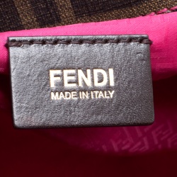 Pre Owned Fendi Tobacco Zucca Coated Canvas Spalmati Roll Shopper Tote