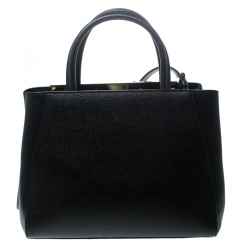 Pre Owned Fendi Black Leather Mini 2jours Tote