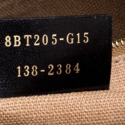 Pre Owned Fendi Tobacco Canvas Large Pequin Stripe Claudia Shoulder Bag