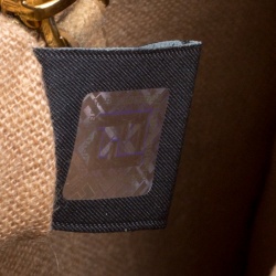 Pre Owned Fendi Tobacco Canvas Large Pequin Stripe Claudia Shoulder Bag