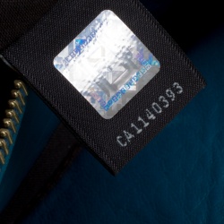 Pre Owned Fendi Turquoise Grained Leather Small Mia Tote