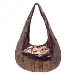 Pre Owned Fendi Holographic Shimmering Leather Shoulder Bag