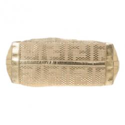 Pre Owned Fendi Gold Matrioska Woven Tote