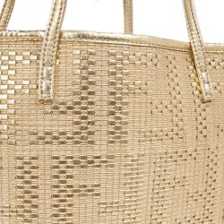 Pre Owned Fendi Gold Matrioska Woven Tote