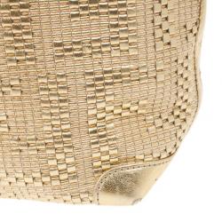 Pre Owned Fendi Gold Matrioska Woven Tote