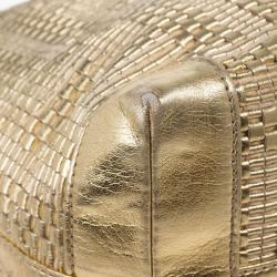 Pre Owned Fendi Gold Matrioska Woven Tote