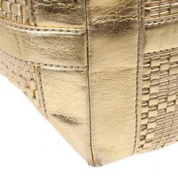 Pre Owned Fendi Gold Matrioska Woven Tote