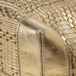 Pre Owned Fendi Gold Matrioska Woven Tote