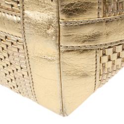 Pre Owned Fendi Gold Matrioska Woven Tote
