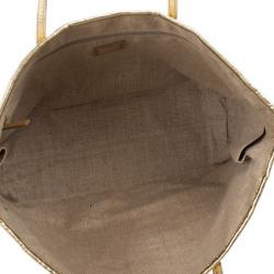 Pre Owned Fendi Gold Matrioska Woven Tote