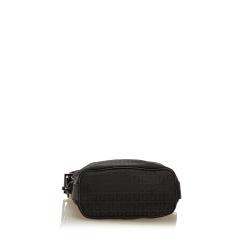 Pre Owned Fendi Black Zucchino Jacquard Shoulder Bag