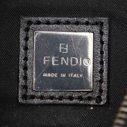Pre Owned Fendi Black Zucchino Jacquard Shoulder Bag