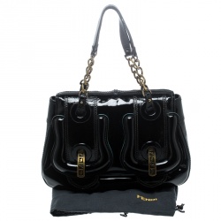 Pre Owned Fendi Black Patent Leather B Shoulder Bag