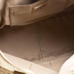 Pre Owned Fendi Beige/Brown Zucchino Canvas and Leather Zip Tote