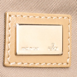 Pre Owned Fendi Beige/Brown Zucchino Canvas and Leather Zip Tote