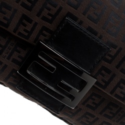 Pre Owned Fendi Tobacco Zucca Canvas Mini Mama Baguette Shoulder Bag