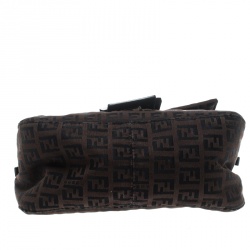 Pre Owned Fendi Tobacco Zucca Canvas Mini Mama Baguette Shoulder Bag