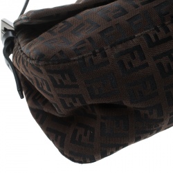 Pre Owned Fendi Tobacco Zucca Canvas Mini Mama Baguette Shoulder Bag