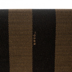 Pre Owned Fendi Brown/Burgundy Pequin Canvas and Leather Continental Wallet