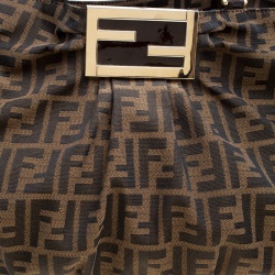 Pre Owned Fendi Tobacco Zucca Canvas Large Mia Tote