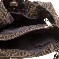 Pre Owned Fendi Tobacco Zucca Canvas Large Mia Tote