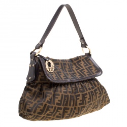 Pre Owned Fendi Tobacco Zucca Canvas Chef Shoulder Bag