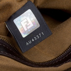 Pre Owned Fendi Tobacco Zucca Canvas Chef Shoulder Bag