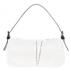 مملوكة مسبقًا Fendi Black and White Beaded Limited Edition Baguette