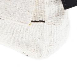 مملوكة مسبقًا Fendi Black and White Beaded Limited Edition Baguette