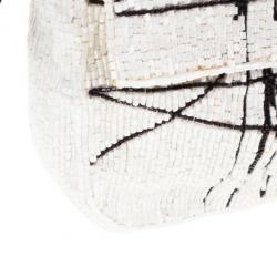 مملوكة مسبقًا Fendi Black and White Beaded Limited Edition Baguette