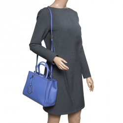 Pre Owned Fendi Lilac Saffiano Leather Small 2Jours Top Handle Bag