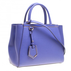 Pre Owned Fendi Lilac Saffiano Leather Small 2Jours Top Handle Bag