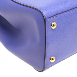 Pre Owned Fendi Lilac Saffiano Leather Small 2Jours Top Handle Bag