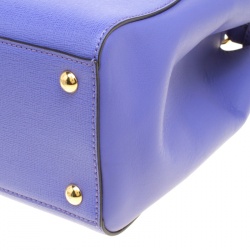 Pre Owned Fendi Lilac Saffiano Leather Small 2Jours Top Handle Bag