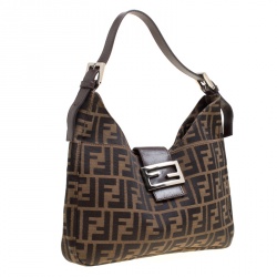 Pre Owned Fendi Brown Zucca Canvas Hobo